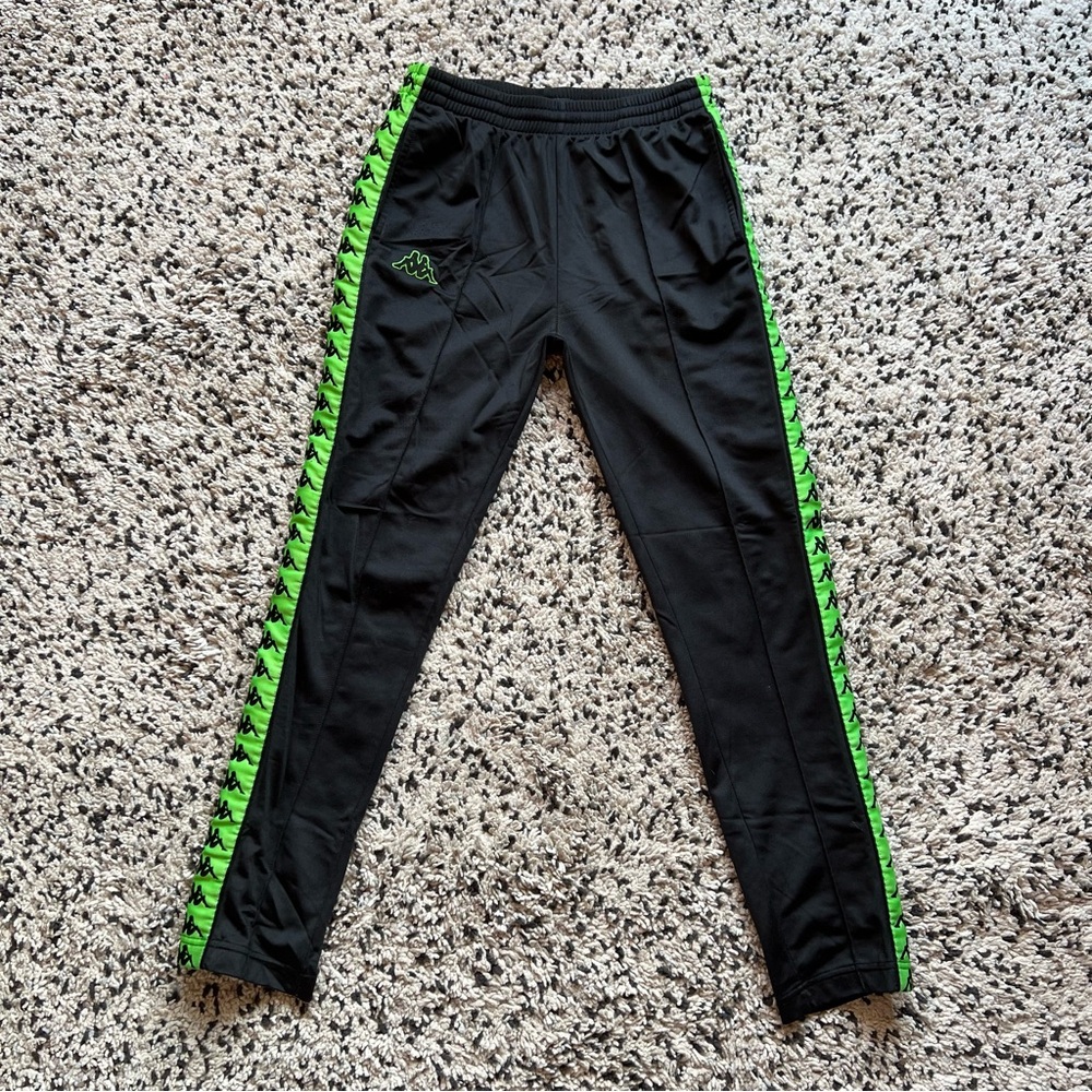 Kappa Black and Green Track Pants